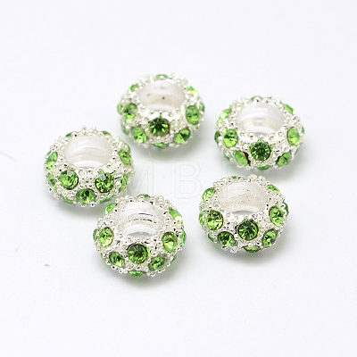 Alloy Rhinestone European Beads CPDL-H999-8-1