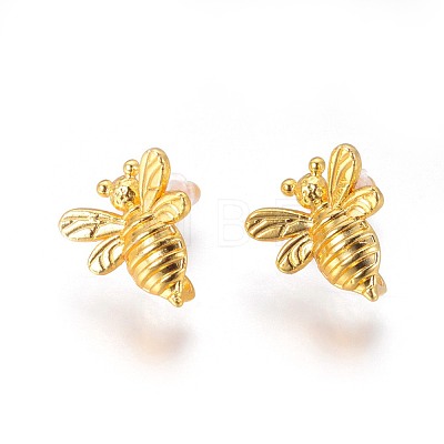 Brass Stud Earring Findings KK-F809-13G-1