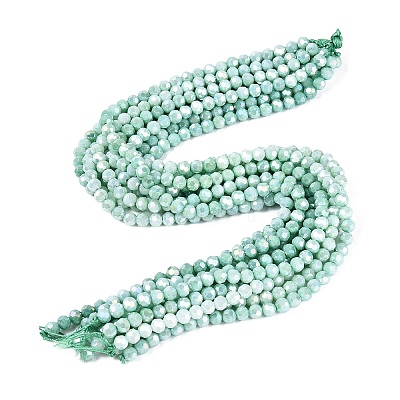 Anti-Tarnish Electroplate Glass Beads Strands EGLA-ZX010-6mm-11-1