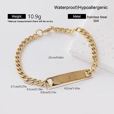 Vintage 304 Stainless Steel Link Bracelets for Women AT2110-7-1