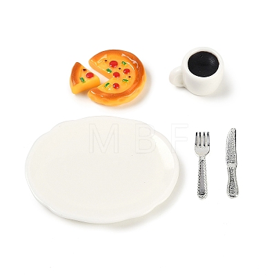 Resin Miniature Breakfast Set Ornaments DIY-H174-01G-1