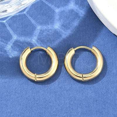 Ion Plating(IP) 304 Stainless Steel Huggie Hoop Earrings X-EJEW-F111-16mm-G-1