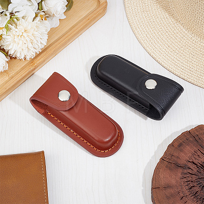 Olycraft 2Pcs 2 Colors Cattlehide Leather Knife Protective Case FIND-OC0003-50-1