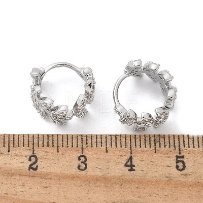 Brass Clear Cubic Zirconia Hoop Earrings EJEW-Q014-01P-1