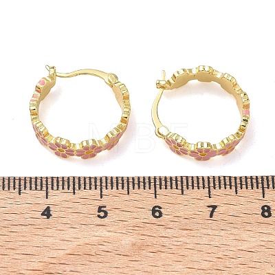 Brass Enamel Hoop Earrings for Women EJEW-A167-27A-02-1