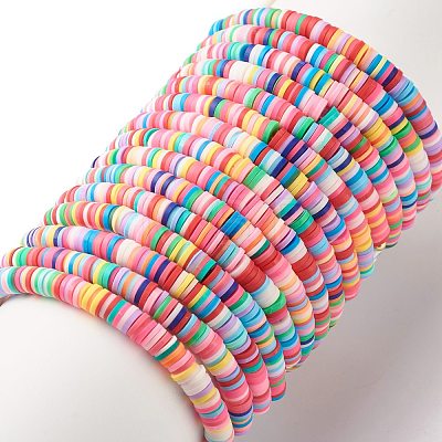 30Pcs 30 Style Polymer Clay Heishi Beaded Stretch Bracelets Set with Inspiration Word BJEW-JB07593-1