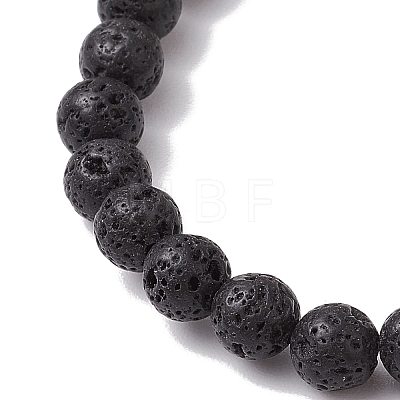 Frosted Round Natural Mixed Gemstone Stretch Bracelets for Women Men BJEW-JB10979-1