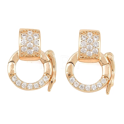 Brass Micro Pave Clear Cubic Zirconia Twister Clasp CU-CBA7BFE-04G-1