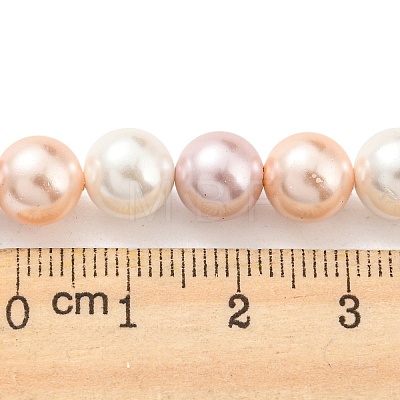 Electroplated Shell Pearl Beads Strands SHEL-F008-03B-06-1