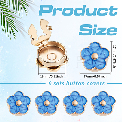 6Pcs Zinc Alloy Cufflinks BUTT-ME0001-50B-03-1
