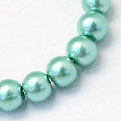 Baking Painted Pearlized Glass Pearl Round Bead Strands HY-Q003-4mm-32-1
