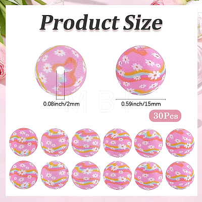 30Pcs Silicone Beads SIL-SC0003-22-1