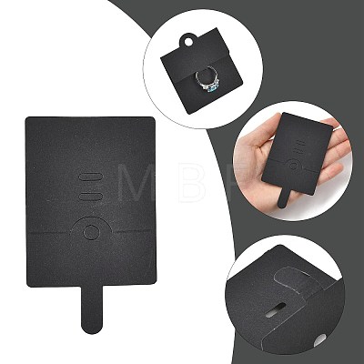 50Pcs Rectangle Foldable Paper Jewelry Display Cards for Rings CDIS-FS0001-31B-1