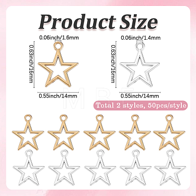 100Pcs 2 Colors Tibetan Style Alloy Pendants FIND-SC0022-66-1