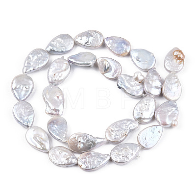 Baroque Natural Nucleated Pearl Keshi Pearl Beads Strands PEAR-S020-Z01-1