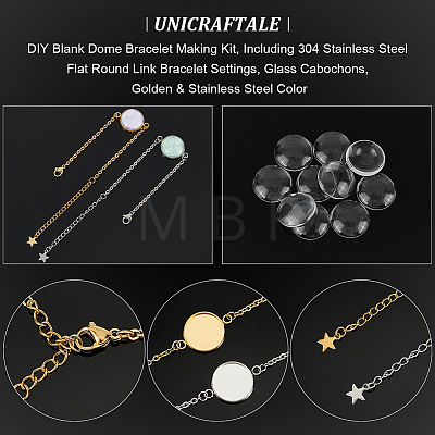 Unicraftale DIY Blank Dome Bracelet Making Kit DIY-UN0004-98-1