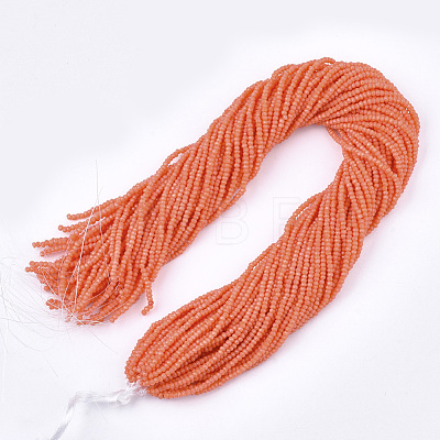 Opaque Solid Color Glass Beads Strands X-GLAA-S178-14A-06-1