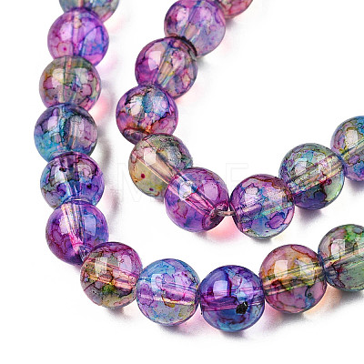 Baking Paint Glass Beads Strands DGLA-Q023-6mm-DB57-1
