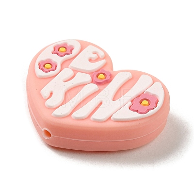 Heart and Flower Silicone Focal Beads SIL-Q025-01A-1