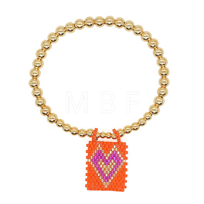 Bohemian Glass Seed Bead Charm Bracelets IW8477-5-1