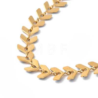 Enamel Ear of Wheat Link Chains Bracelet BJEW-P271-02G-02-1