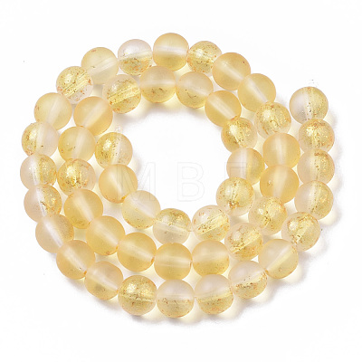 Frosted Spray Painted Glass Beads Strands GLAA-N035-03C-C08-1
