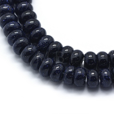 Synthetic Blue Goldstone Beads Strands G-E507-11A-8mm-1