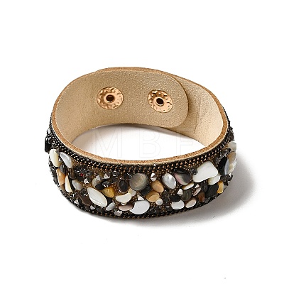 Faux Suede Snap Cord Bracelet BJEW-F428-09-1