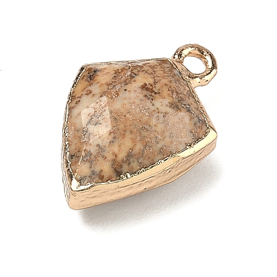 Natural Picture Jasper Pendants G-K422-01G-10-1