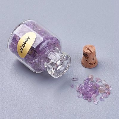 Bottles of Natural Gemstone Chip Beads G-S049-2-B-1