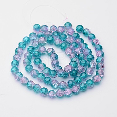 Crackle Glass Beads Strands X-CCG-Q002-10mm-06-1