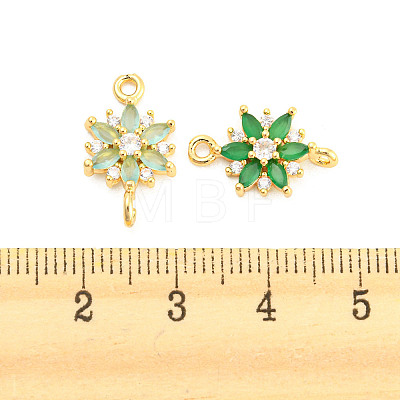 Brass Pave Glass Connector Charms GLAA-A006-07-1
