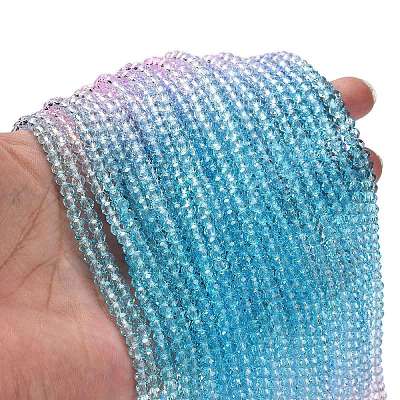 Transparent Painted Glass Beads Strands X1-DGLA-A034-T4mm-A22-1