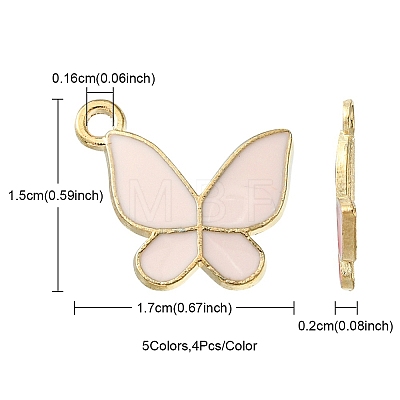 20Pcs 5 Colors Alloy Enamel Pendants ENAM-YW0002-99-1