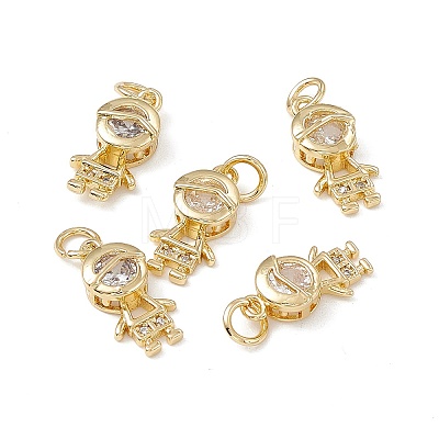 Brass Micro Pave Cubic Zirconia Pendants KK-E068-VB202-1