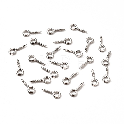 Non-Tarnish 304 Stainless Steel Screw Eye Pin Peg Bails X-STAS-E044-07P-02-1