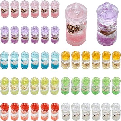 48Pcs 8 Colors Luminous Plastic Pendants KY-CA0001-41-1