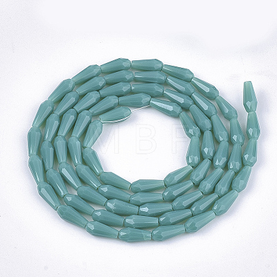 Opaque Solid Color Glass Beads Strands GLAA-T009-001G-1