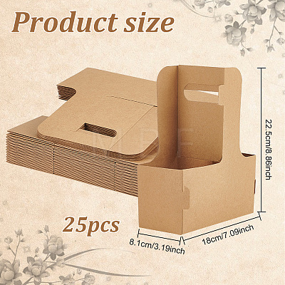 Kraft Paper Box for Drink Holder AJEW-WH0258-986-1
