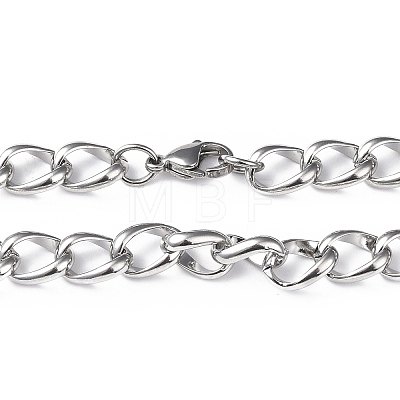 201 Stainless Steel Figaro Chain Necklace for Men Women NJEW-I122-05P-1