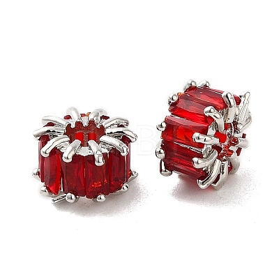 Rack Plating Platinum Brass Micro Pave Cubic Zirconia Beads KK-Q795-02B-P-1