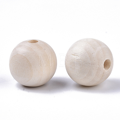 Unfinished Natural Wood Beads X-WOOD-S651-A20mm-LF-1
