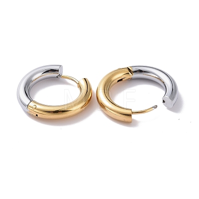Two Tone 304 Stainless Steel Hinged Hoop Earrings for Women EJEW-A073-01C-1