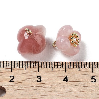 Natural Agate Flower Charms G-Z052-02A-1
