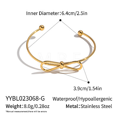 304 Stainless Steel Open Cuff Bangles KW3611-1-1