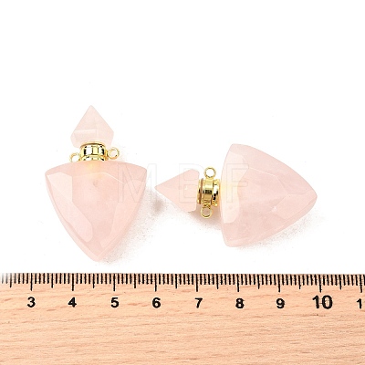 Natural Rose Quartz Perfume Bottle Pendants G-L623-10G-01-1
