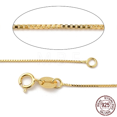 925 Sterling Silver Box Chain Necklaces STER-F039-45cm-03G-1