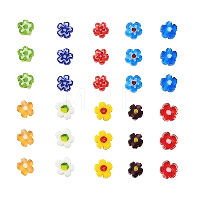 Handmade Millefiori Glass Beads LK-YW0001-05-1