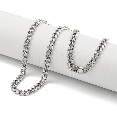 Non-Tarnish 201 Stainless Steel Cuban Link Chain Necklaces for Women and Men NJEW-F322-14P-01-1