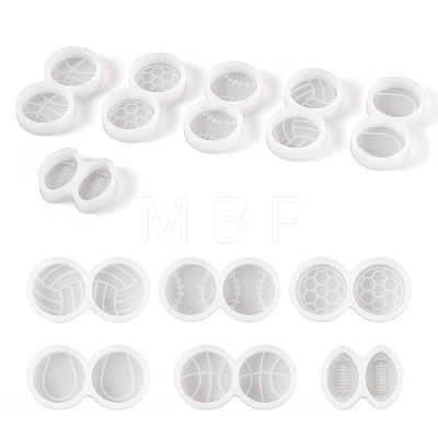 6Pcs 6 Style Sports Ball Cabochon DIY Silicone Molds DIY-TA0005-68-1